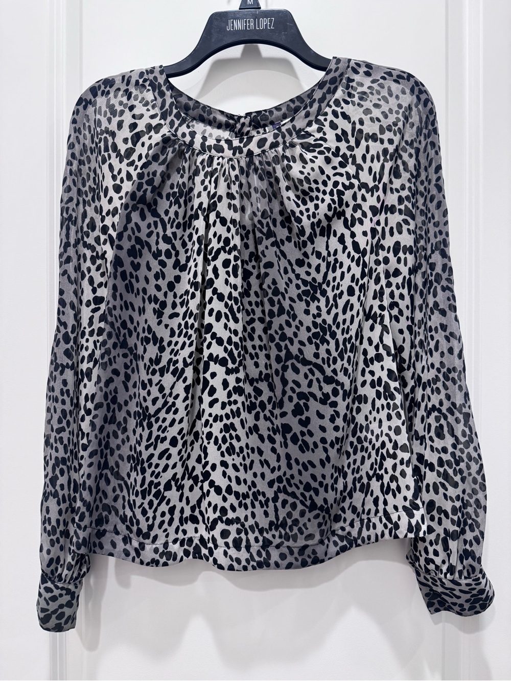 2-piece Jennifer Lopez Black and White Animal Print Blouse w Cami